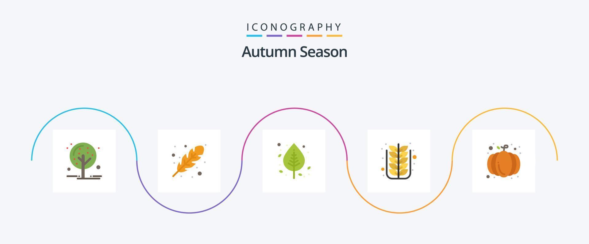 Autumn Flat 5 Icon Pack Including tree. leaf. autumn. fall. tree vector