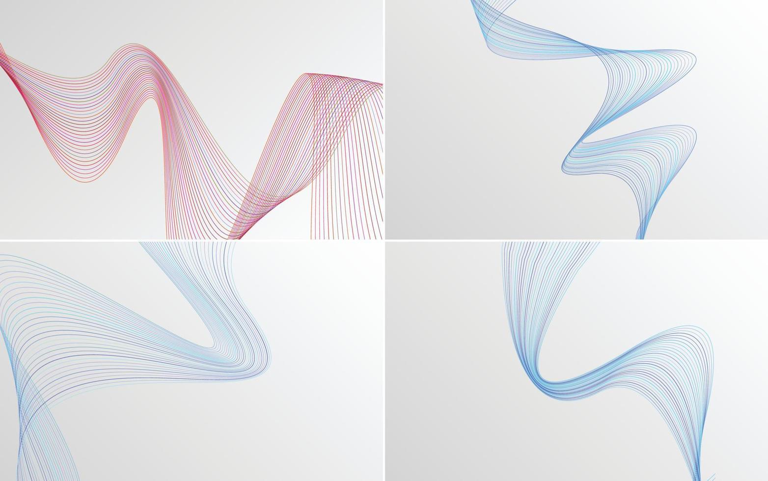 Collection of geometric minimal lines pattern set vector