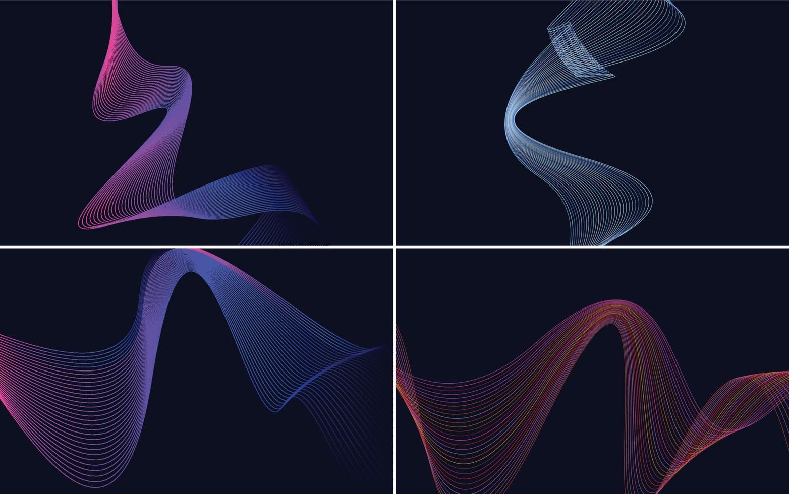 Set of 4 vector line backgrounds to add a professional edge to your designs