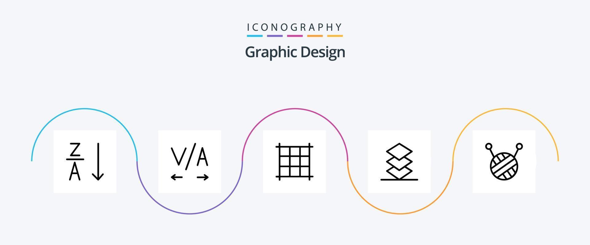 Design Line 5 Icon Pack Including . stack. vector