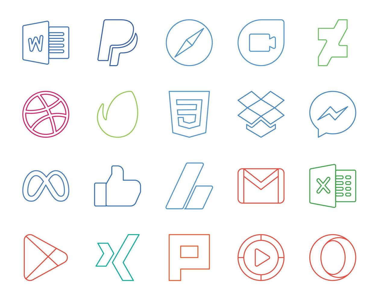 20 Social Media Icon Pack Including email ads css adsense facebook ...