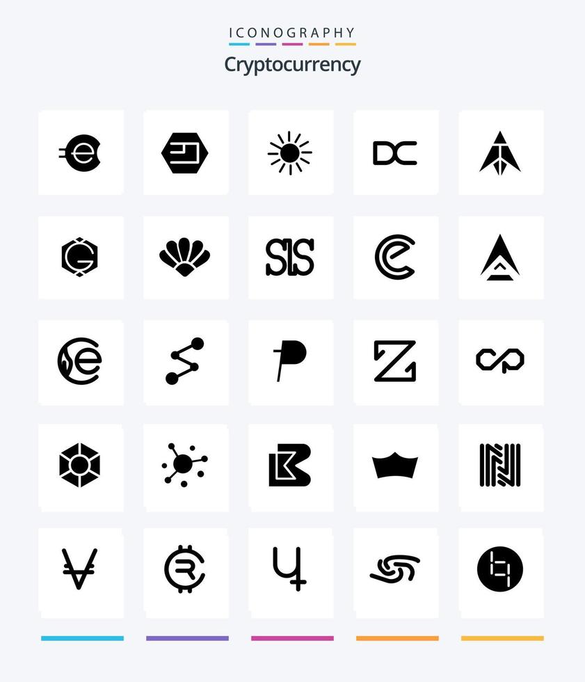 Creative Cryptocurrency 25 Glyph Solid Black icon pack  Such As coin.. crypto. crypto currency. coin vector