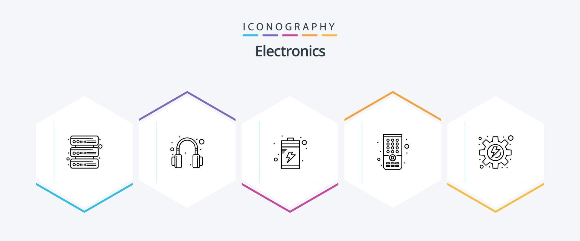 Electronics 25 Line icon pack including . . device. process. energy vector