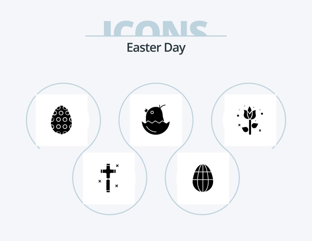 Easter Glyph Icon Pack 5 Icon Design. easter. happy. decoration. baby. chicken vector