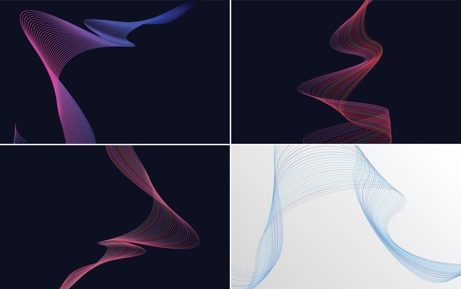 Collection of geometric minimal lines pattern set vector