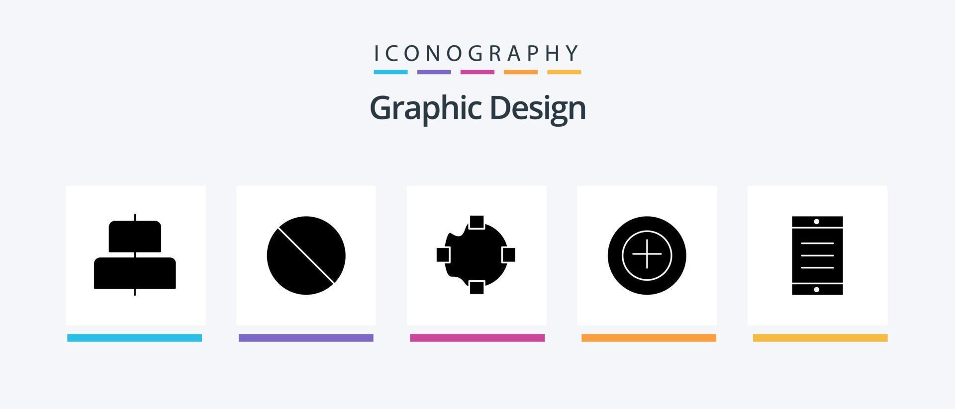 Design Glyph 5 Icon Pack Including . text. points. cell. plus. Creative Icons Design vector