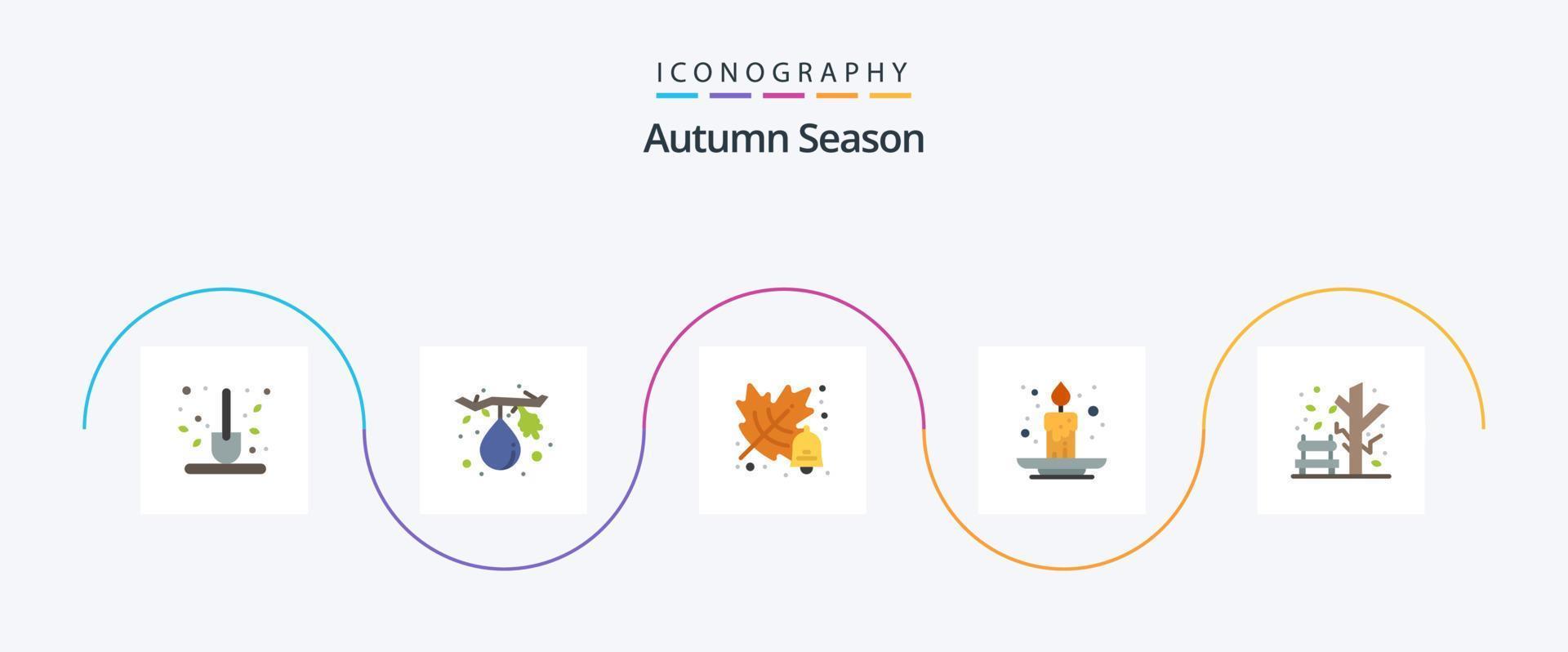 paquete de iconos flat 5 de otoño que incluye otoño. festival. saludable. evento. otoño vector
