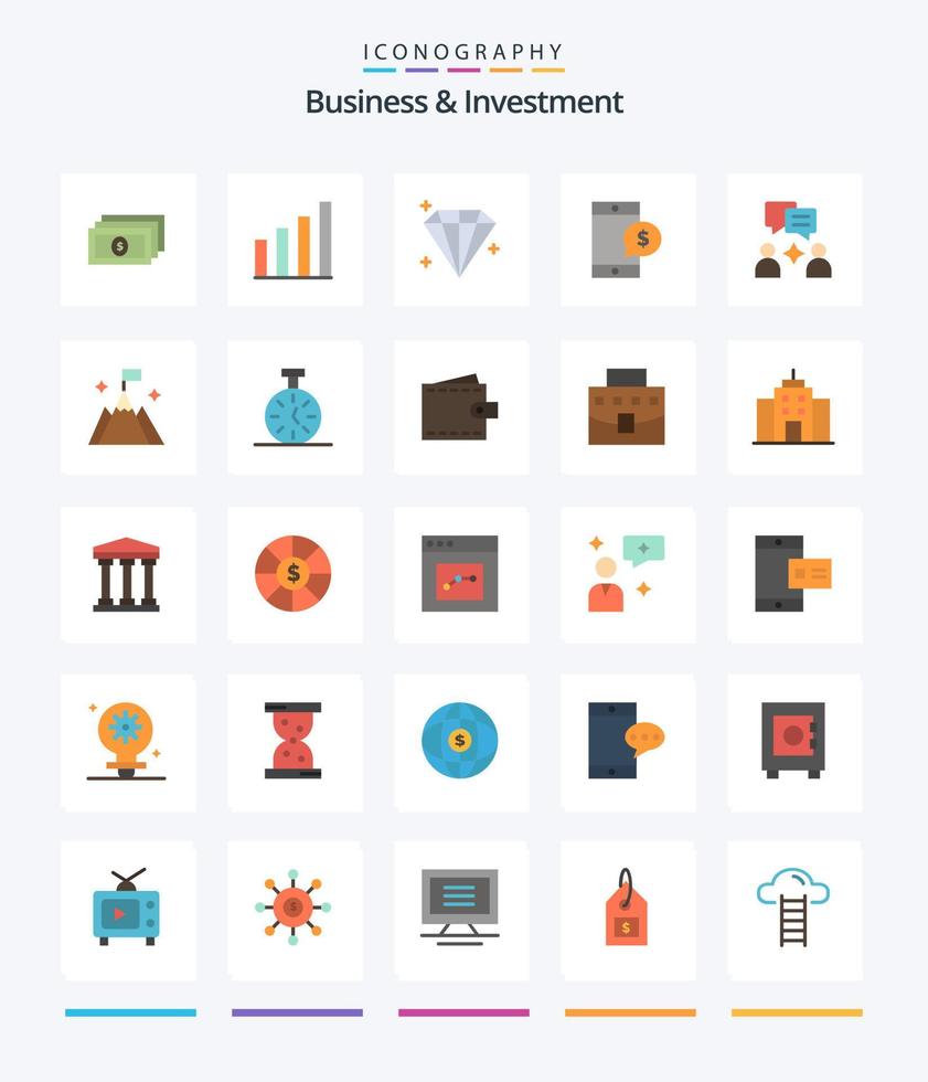 Creative Business And Investment 25 Flat icon pack  Such As mountain. group. jewel. man. money vector