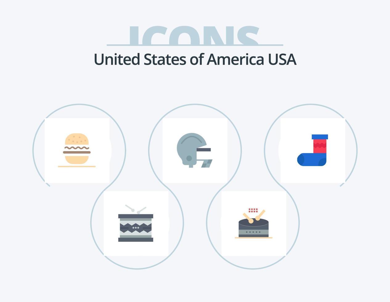 Usa Flat Icon Pack 5 Icon Design. christmas. helmet. parade. football. usa vector