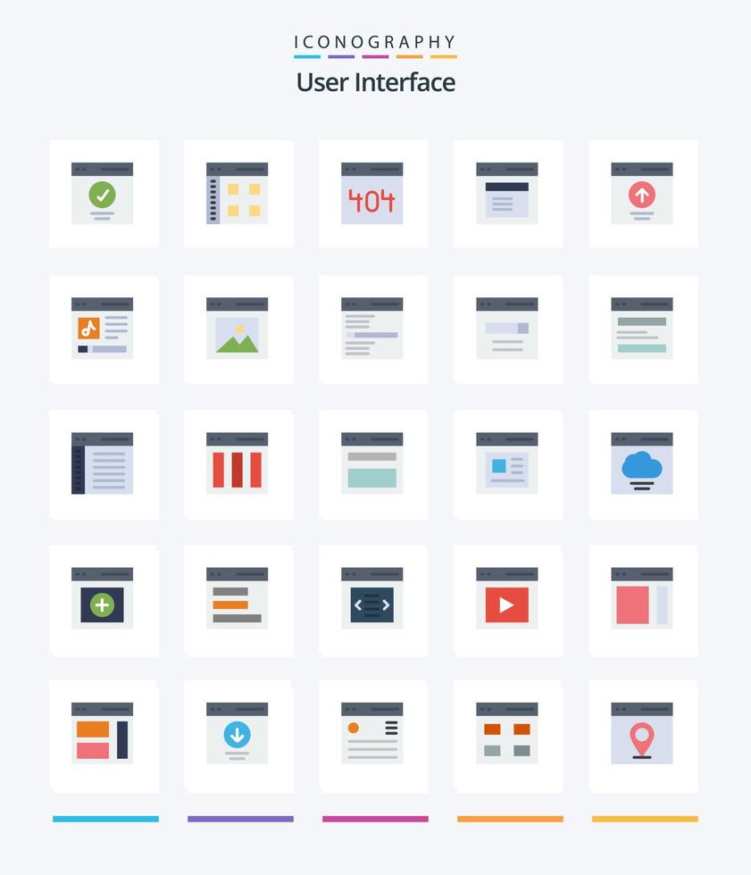 Creative User Interface 25 Flat icon pack  Such As modal. communication. user. . page vector