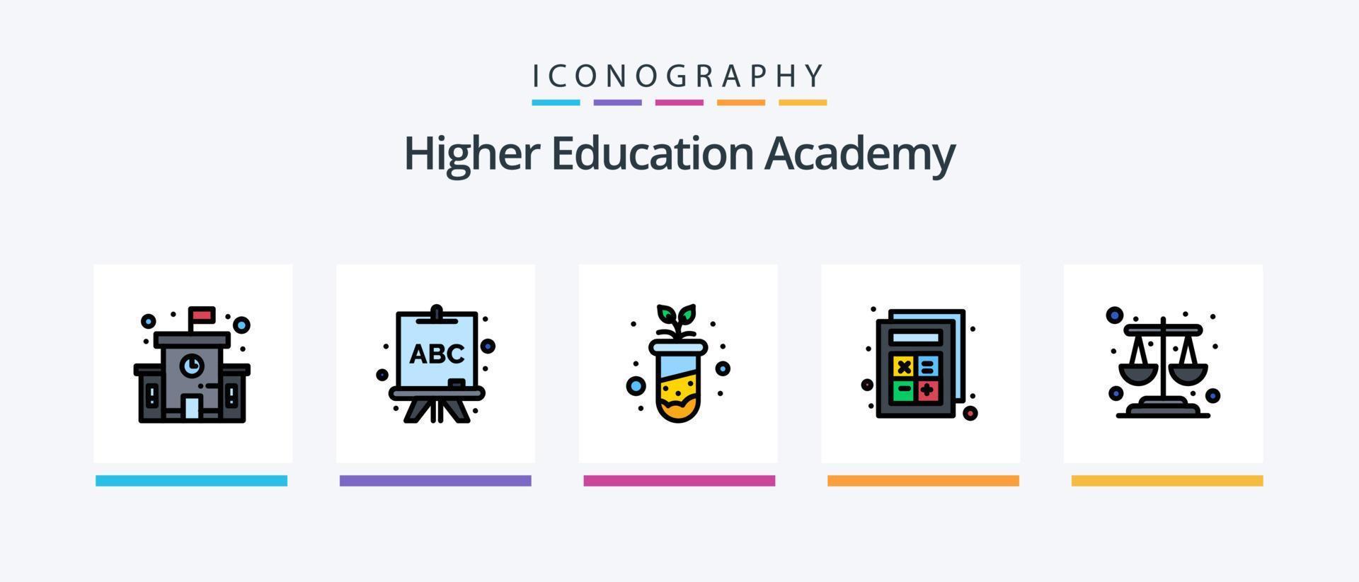 Academy Line Filled 5 Icon Pack Including success. achievement. balance. knowledge. idea. Creative Icons Design vector
