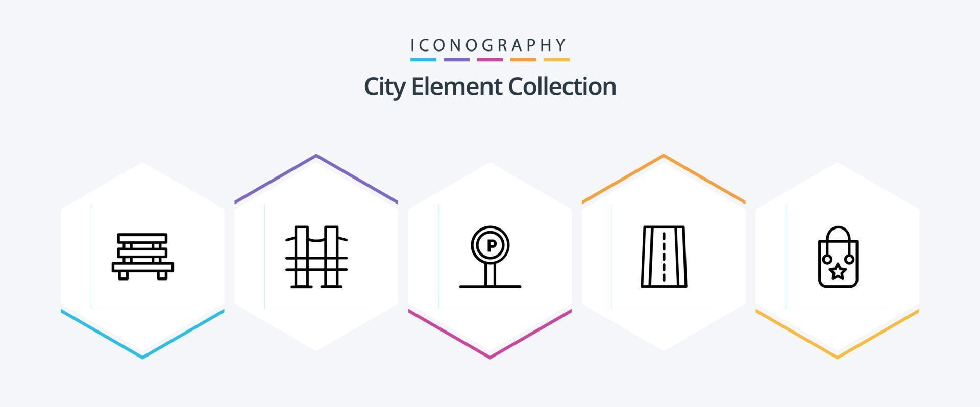City Element Collection 25 Line icon pack including . sign . journey . service . hotel vector