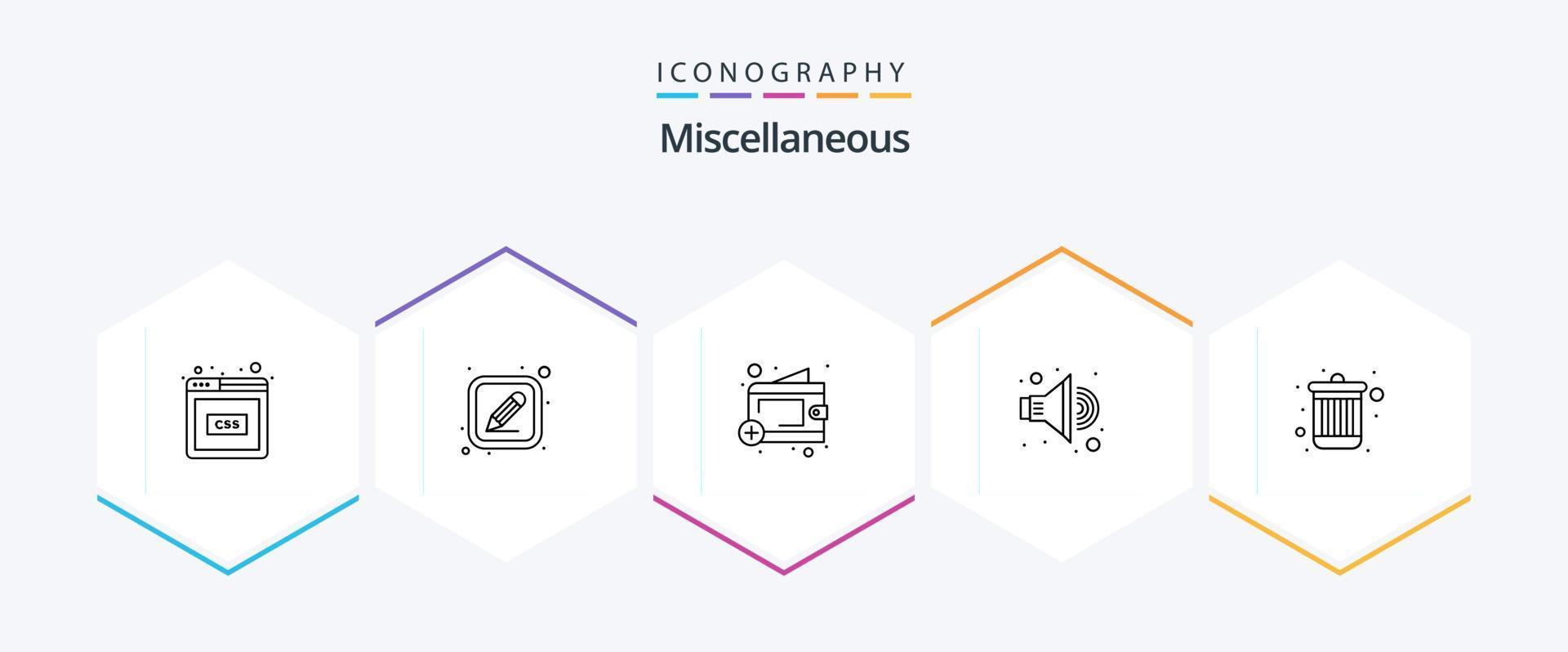 Miscellaneous 25 Line icon pack including remove. add. sound. speaker vector