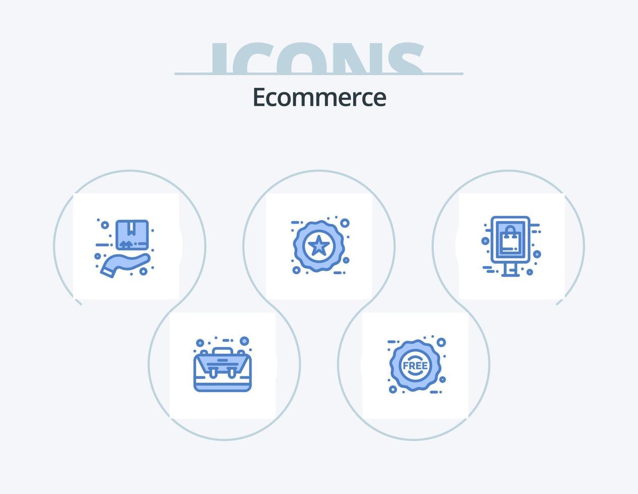 Ecommerce Blue Icon Pack 5 Icon Design. shopping. favorite. shopping. ecommerce. hand vector
