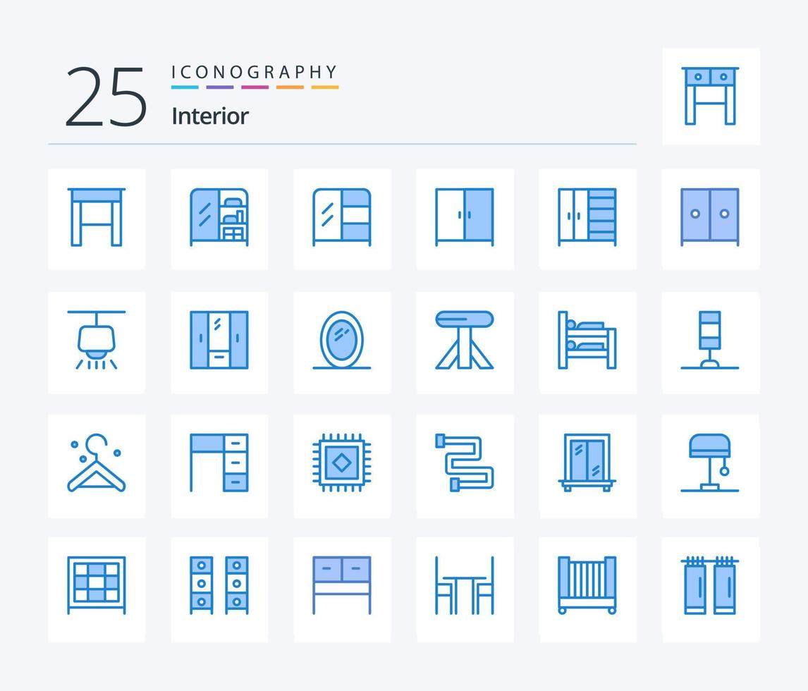 Interior 25 Blue Color icon pack including dining. interior. light. furniture. interior vector