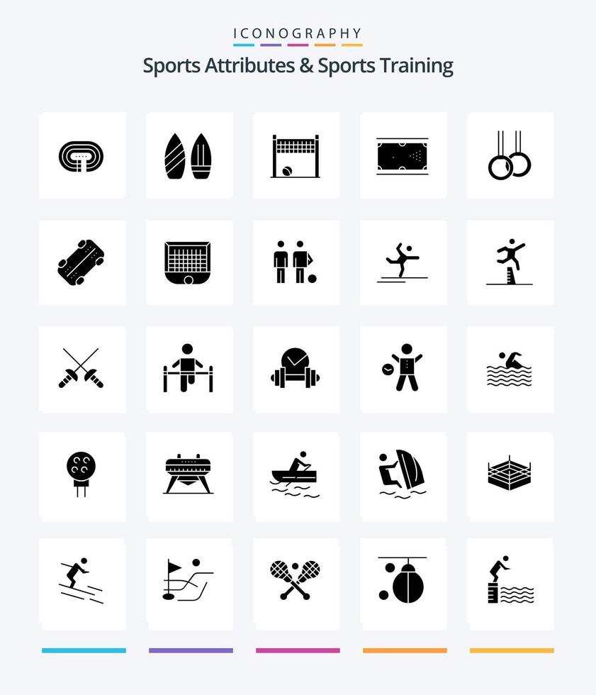 Creative Sports Atributes And Sports Training 25 Glyph Solid Black icon pack  Such As athletic. pocket. game. game. billiards vector