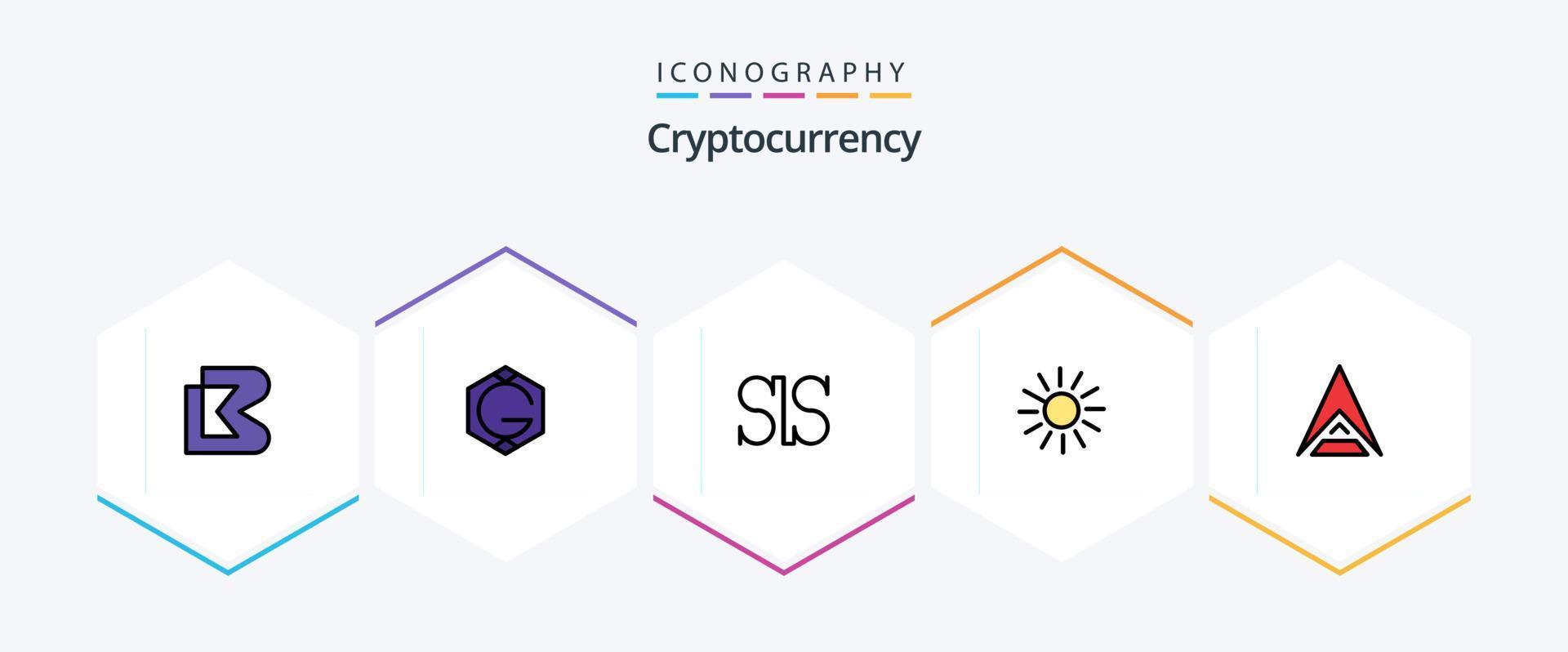Cryptocurrency 25 FilledLine icon pack including crypto. ark. salus coin. crypto currency. coin vector