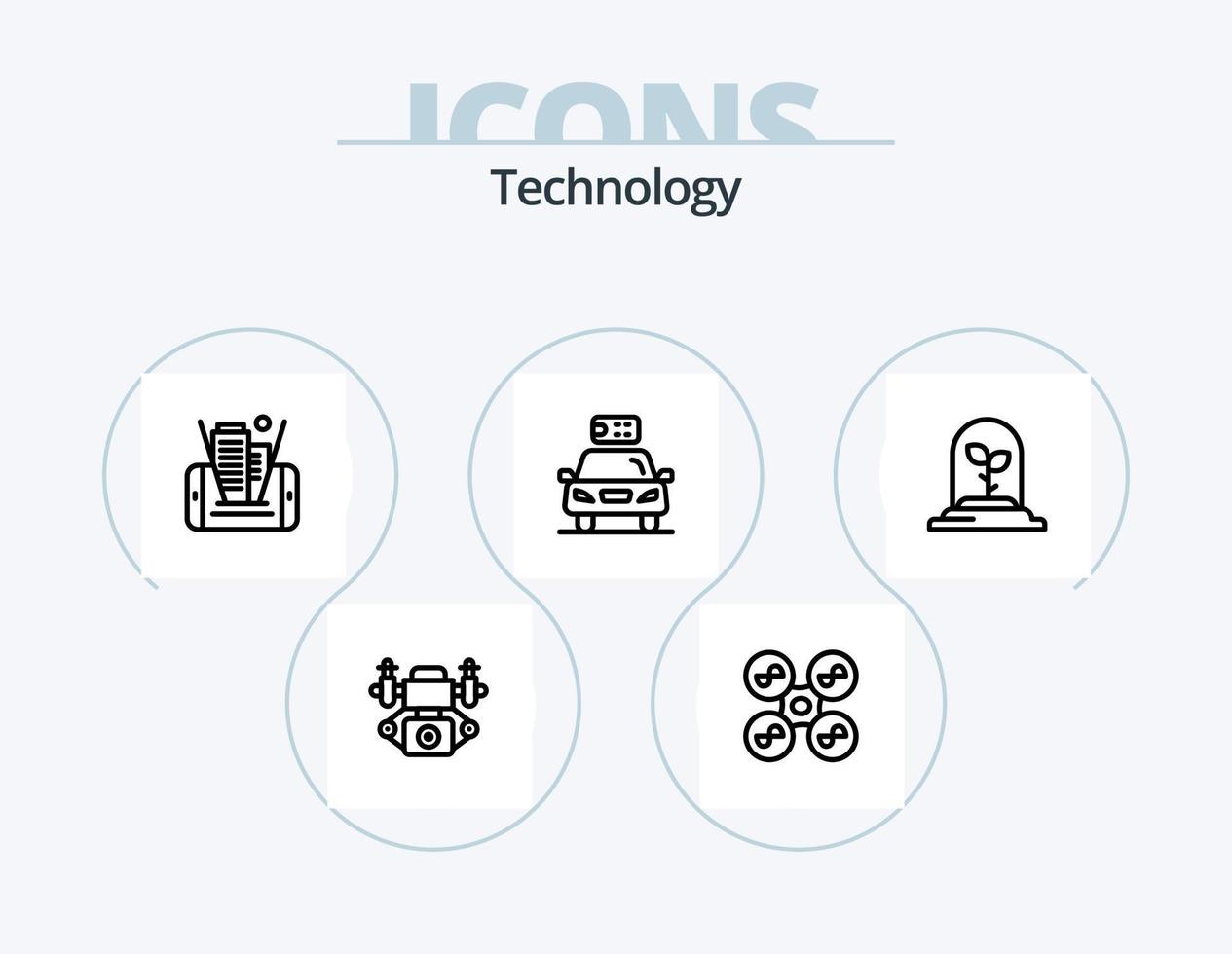 paquete de iconos de línea de tecnología 5 diseño de iconos. . libro. música. computadora. mapa vector