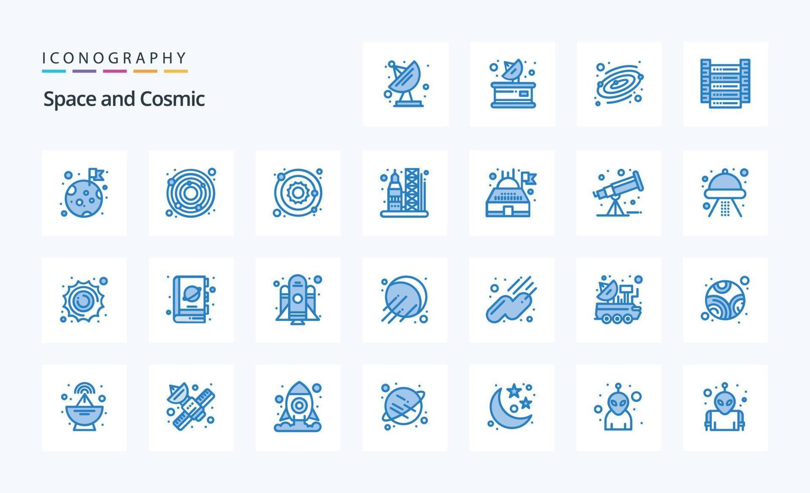 25 Space Blue icon pack vector