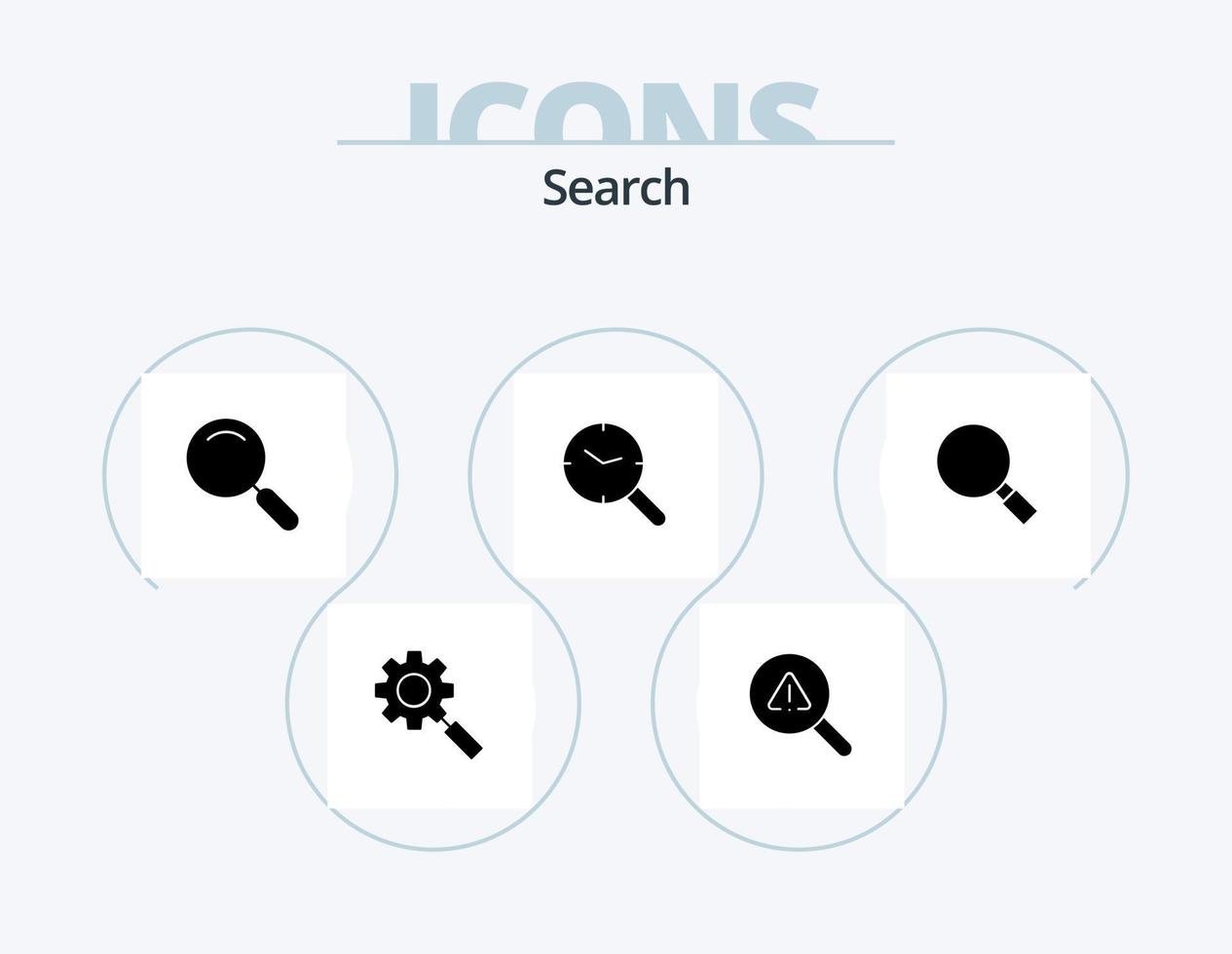 Search Glyph Icon Pack 5 Icon Design. look. clock. general. watch. search vector