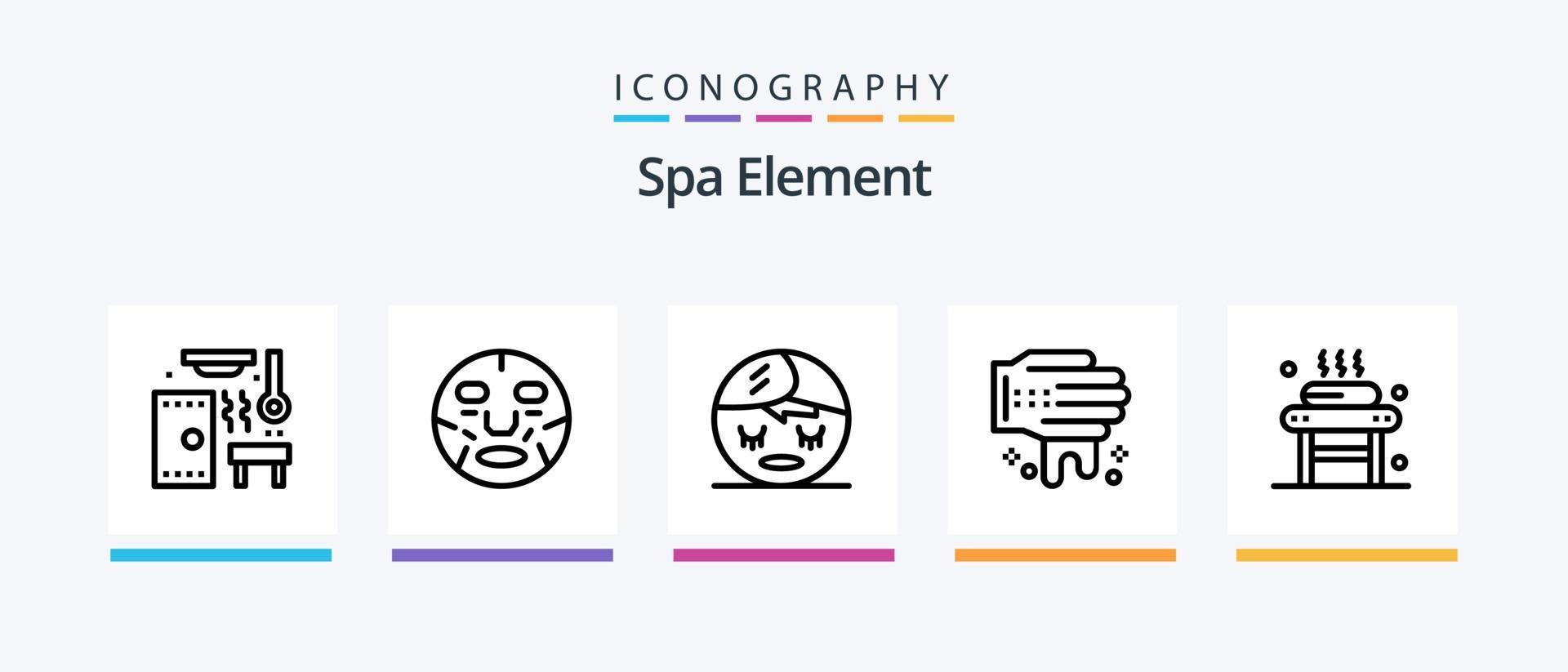 Spa Element Line 5 Icon Pack Including comfortable. spa. massage. shield. element. Creative Icons Design vector