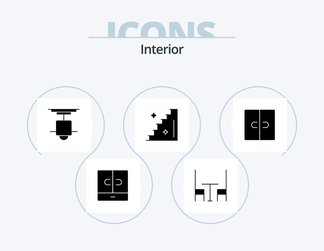 paquete de iconos de glifos interiores 5 diseño de iconos. . . armario. mesa. comida vector