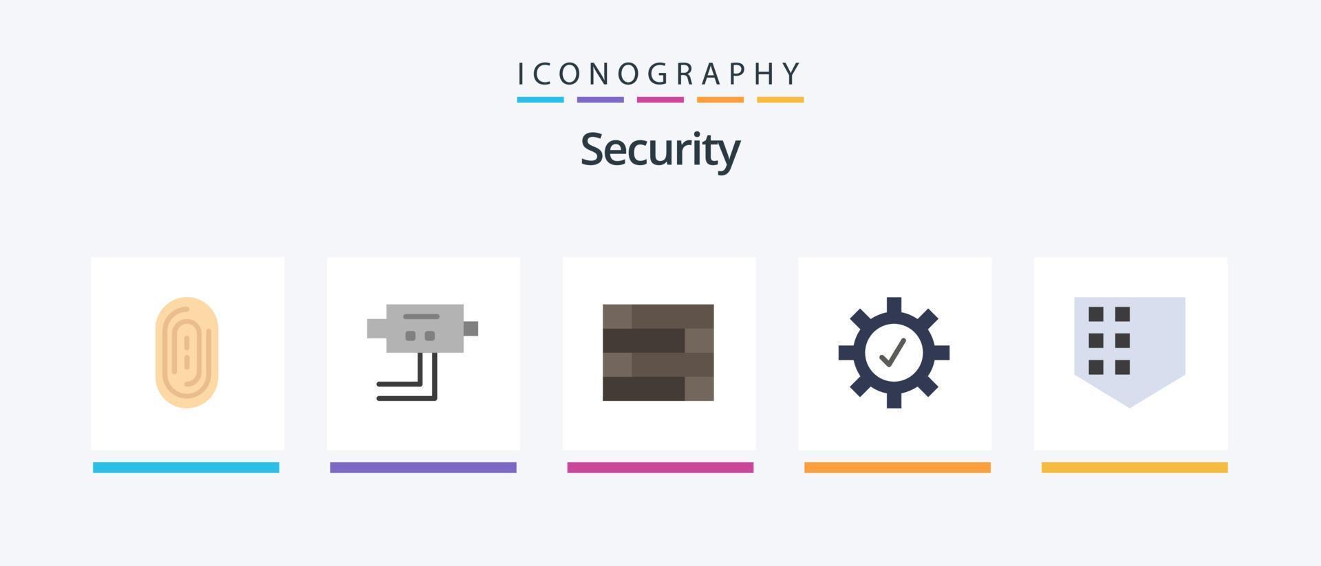 Security Flat 5 Icon Pack Including . wall. shield. protect. Creative Icons Design vector