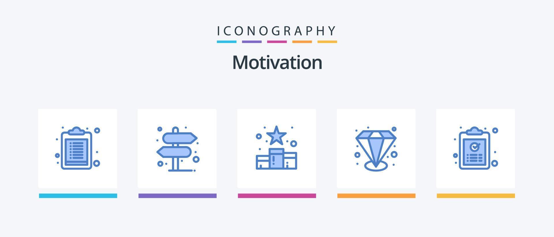 Motivation Blue 5 Icon Pack Including ok. clipboard. position. value able. premium. Creative Icons Design vector