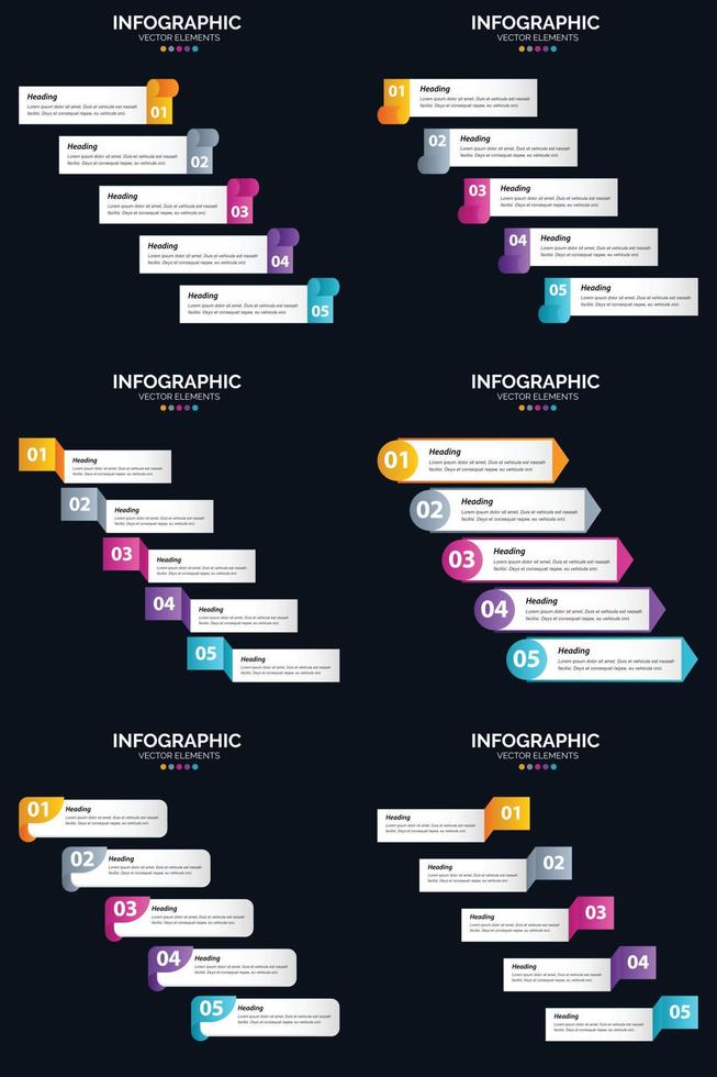 Use six vector infographics to effectively present your business concepts