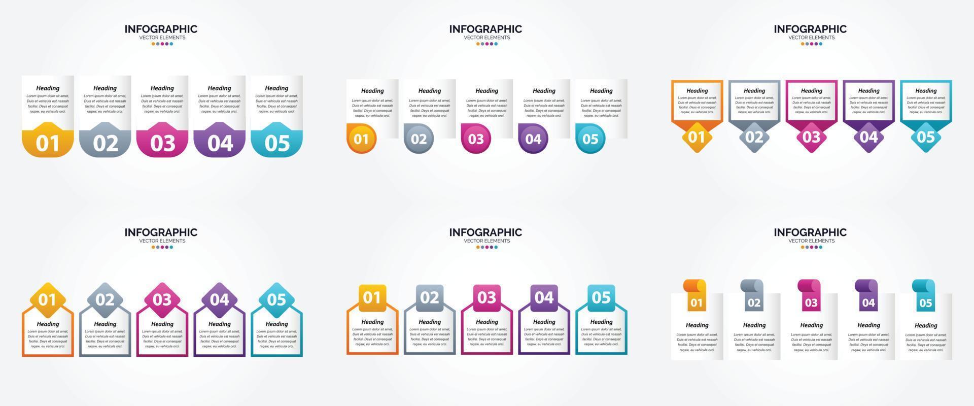 Use this vector illustration infographics set to make your advertising in brochures. flyers. and magazines more attractive.