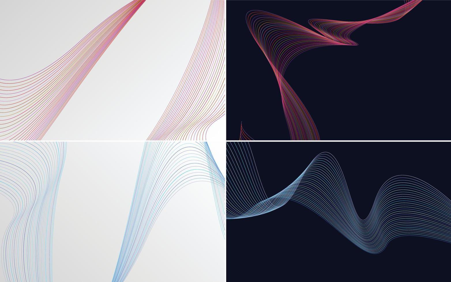 Collection of geometric minimal lines pattern set vector