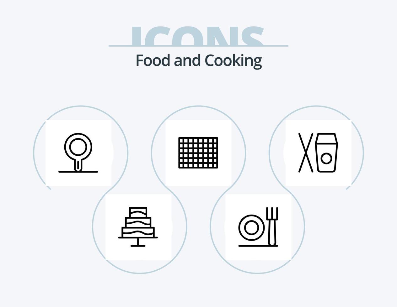 Food Line Icon Pack 5 Icon Design. . food. cup. chinese. preserves vector