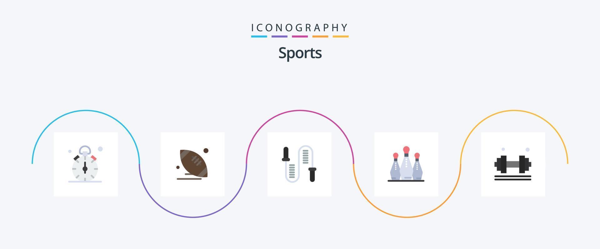 paquete de íconos planos deportivos 5 que incluye bolos. bolos. deporte. deporte. aptitud física vector