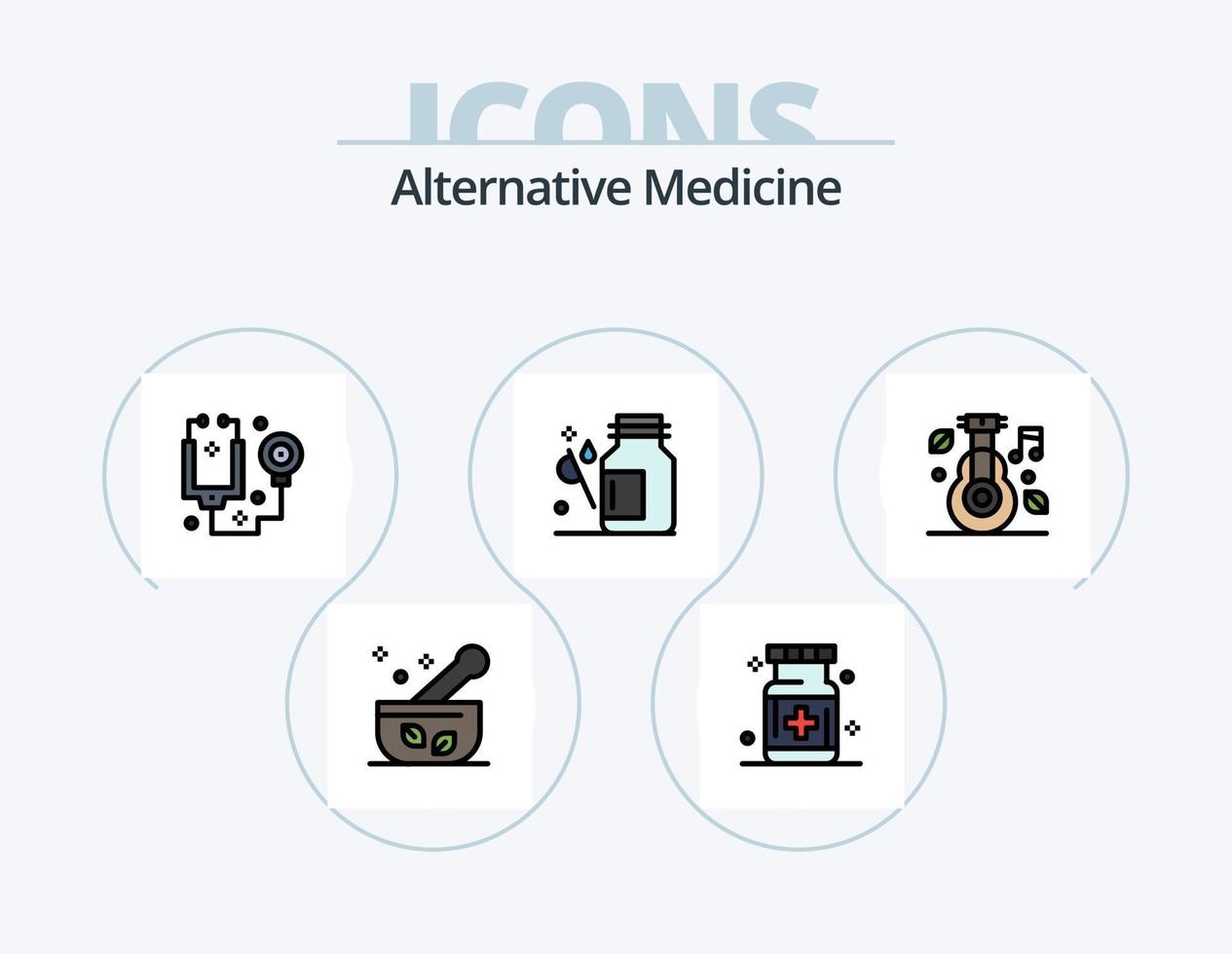 Alternative Medicine Line Filled Icon Pack 5 Icon Design. medicine. history. medical. health. stethoscope vector