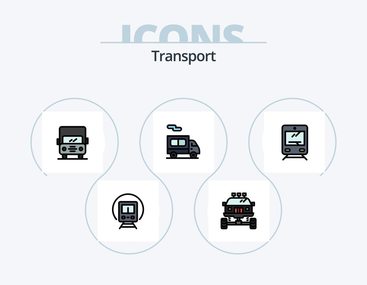 Transport Line Filled Icon Pack 5 Icon Design. . quad. outline. bike. transport vector
