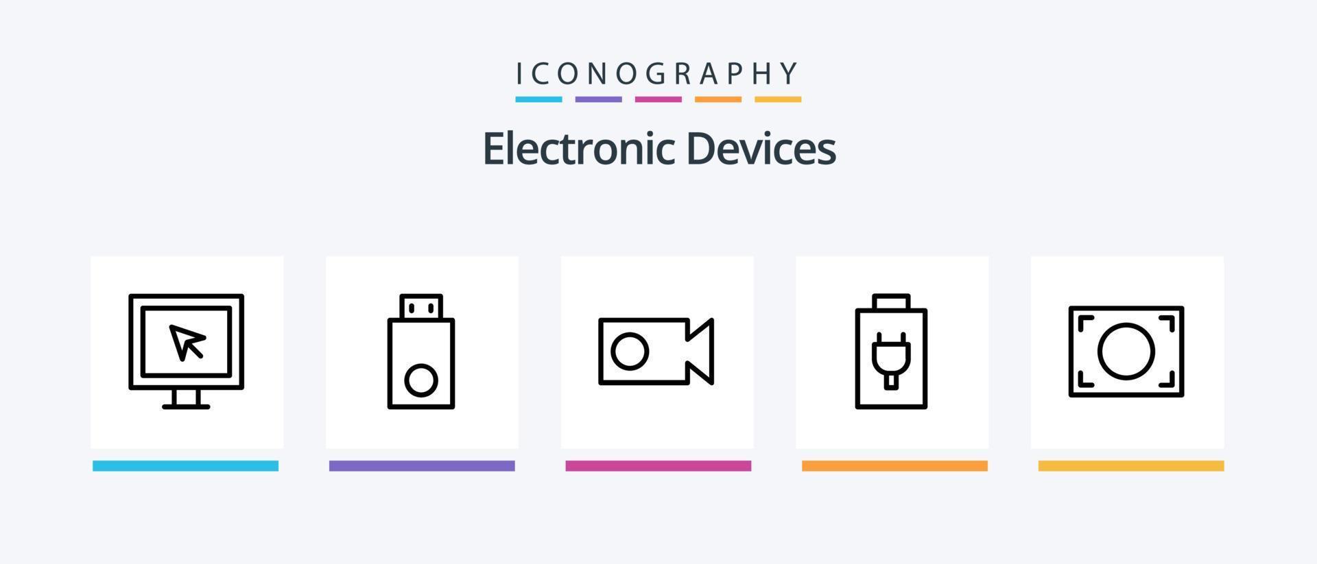 paquete de iconos de la línea 5 de dispositivos que incluye . eléctrico. electrónico. diseño de iconos creativos vector