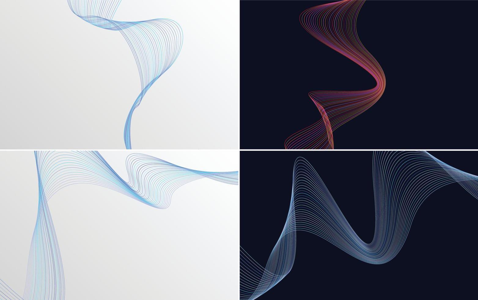 Collection of geometric minimal lines pattern set vector