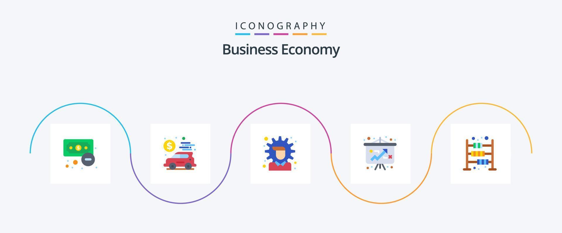 Economy Flat 5 Icon Pack Including economy. abacus. economy. strategy. economy vector