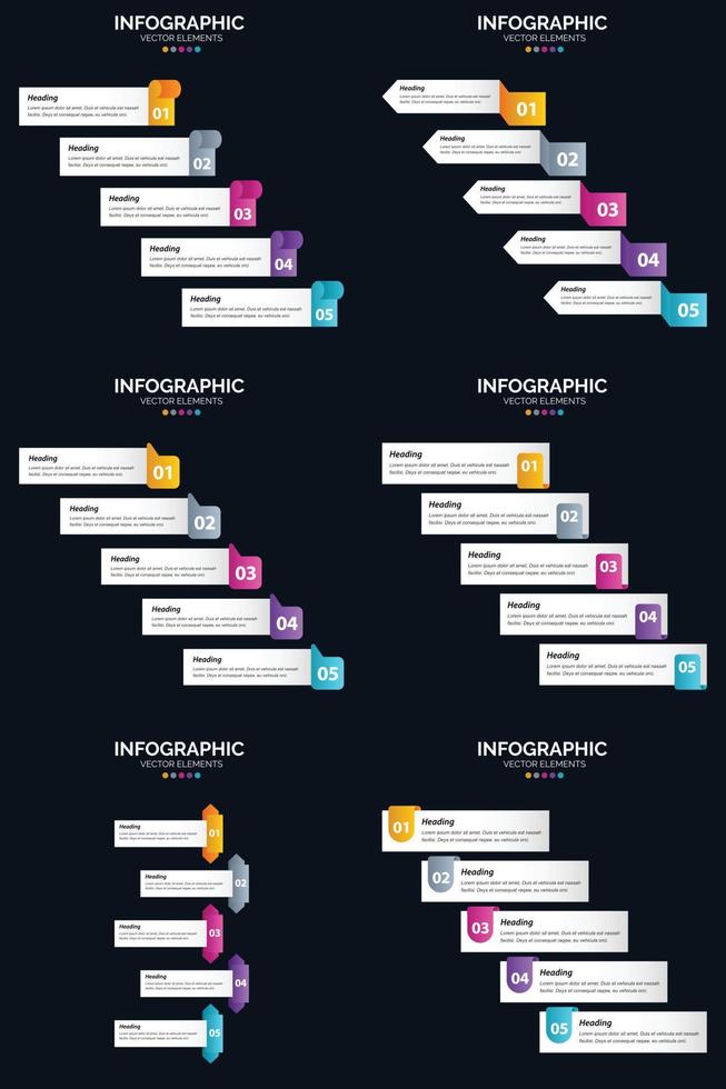 Present your business concepts with Vector 6 Infographics Pack and timelines