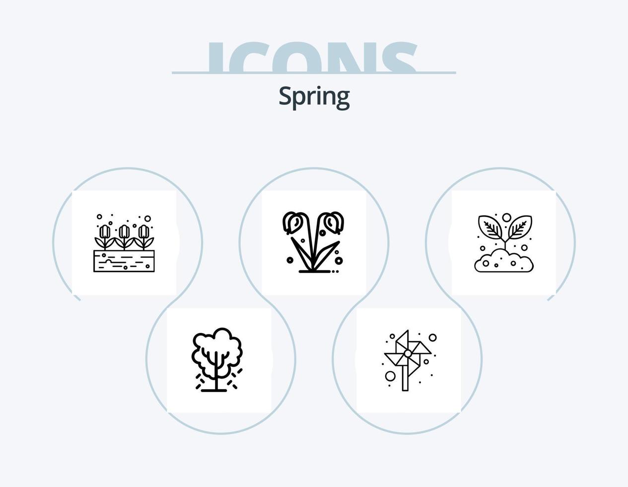 Spring Line Icon Pack 5 Icon Design. nature. floral. easter. flora. nature vector