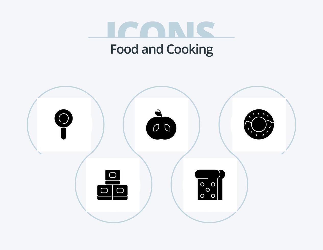 paquete de iconos de glifos de alimentos 5 diseño de iconos. . alimento. vector