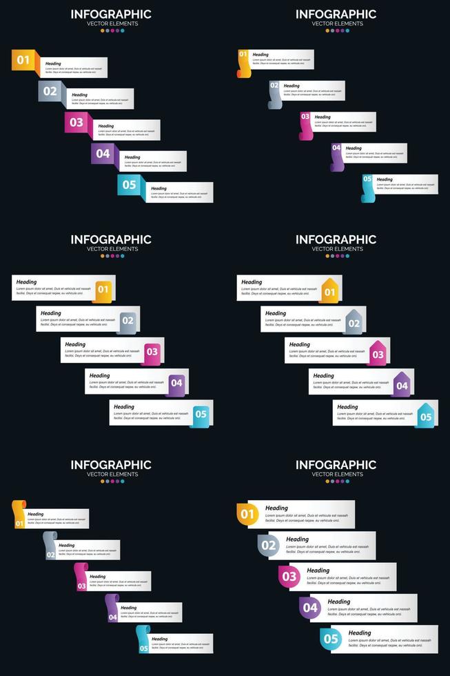 Make your presentation stand out with Vector 6 Infographics Pack