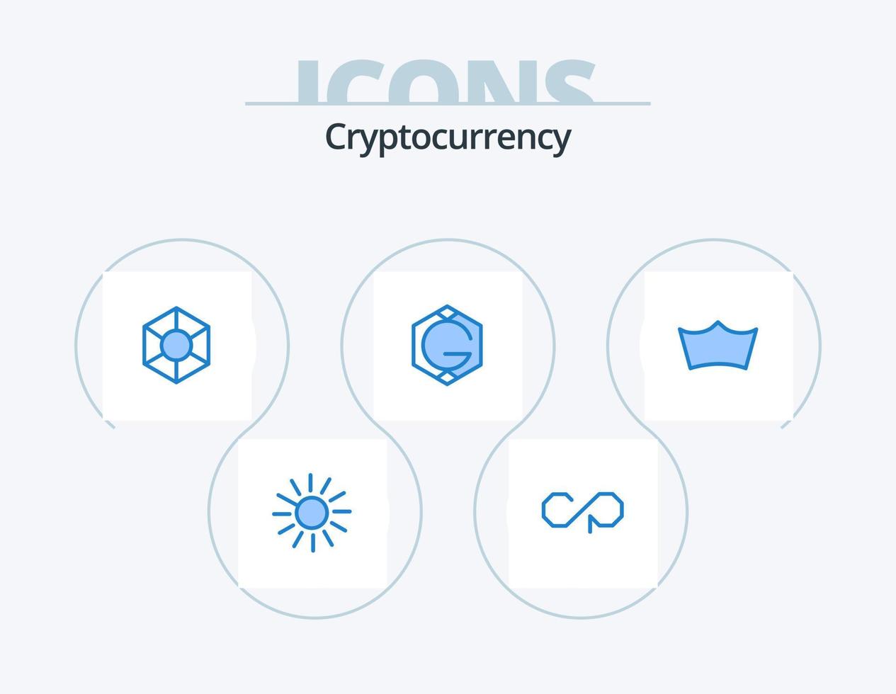 Cryptocurrency Blue Icon Pack 5 Icon Design. coin. crypto currency. expanse. crypto. grid coin vector