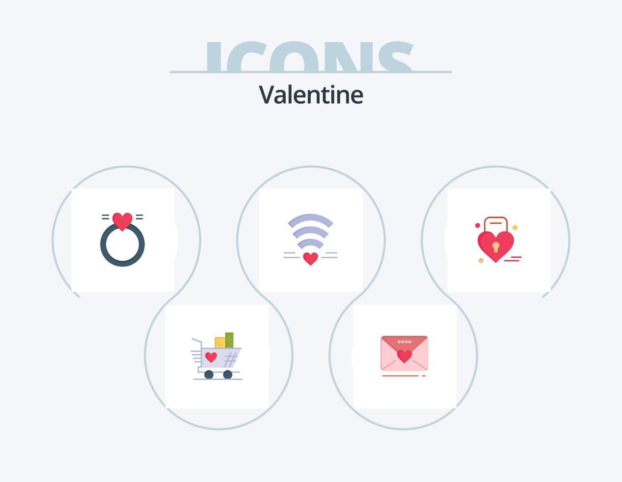 paquete de iconos planos de san valentín 5 diseño de iconos. merraige amar. SMS. día. enamorado vector