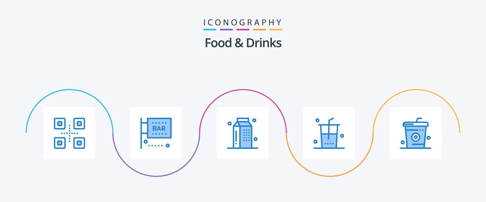 paquete de iconos azul 5 de alimentos y bebidas que incluye compras. alimento. ciencia y computación. bebidas comida vector