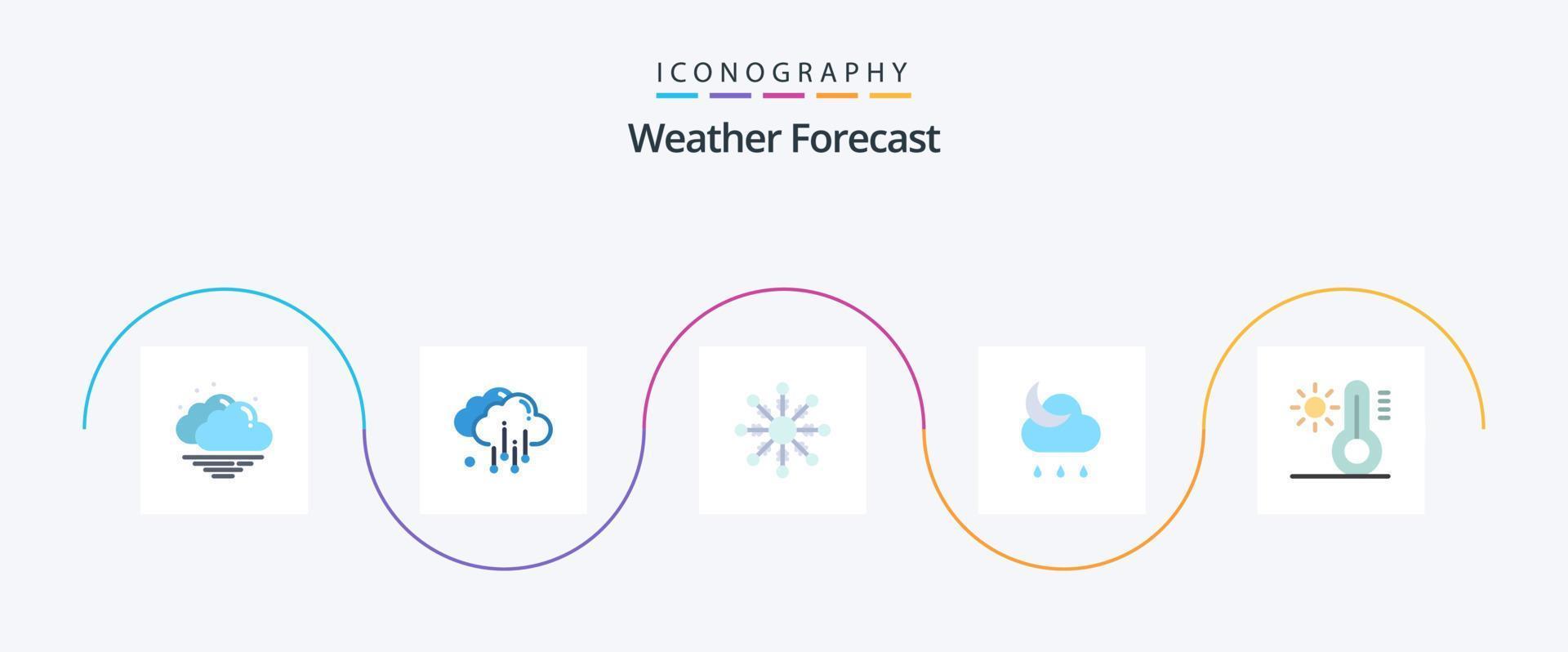 Weather Flat 5 Icon Pack Including . temperature. snowflake. sun. weather vector