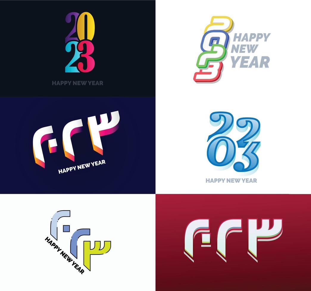 Big Set of 2023 Happy New Year logo text design 2023 number design template vector