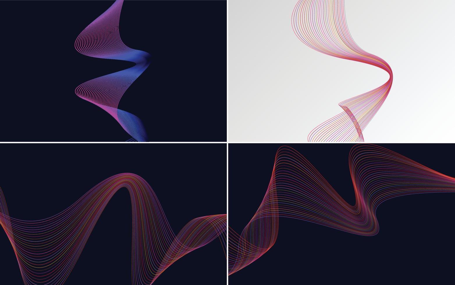 Modern wave curve abstract vector background pack for a unique and eye-catching design