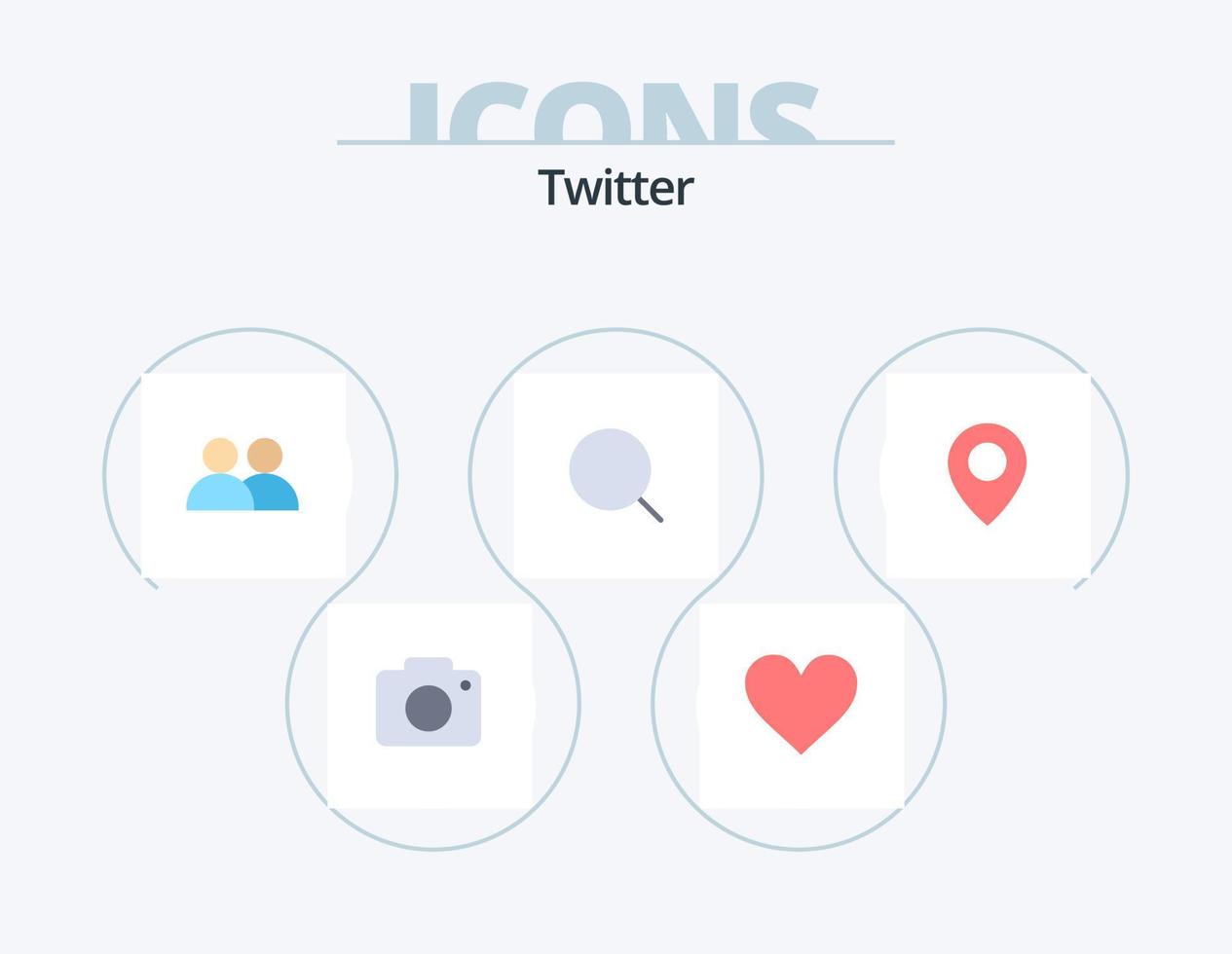 diseño de iconos de twitter flat icon pack 5. ubicación. máx. agregar. herramienta. buscar vector