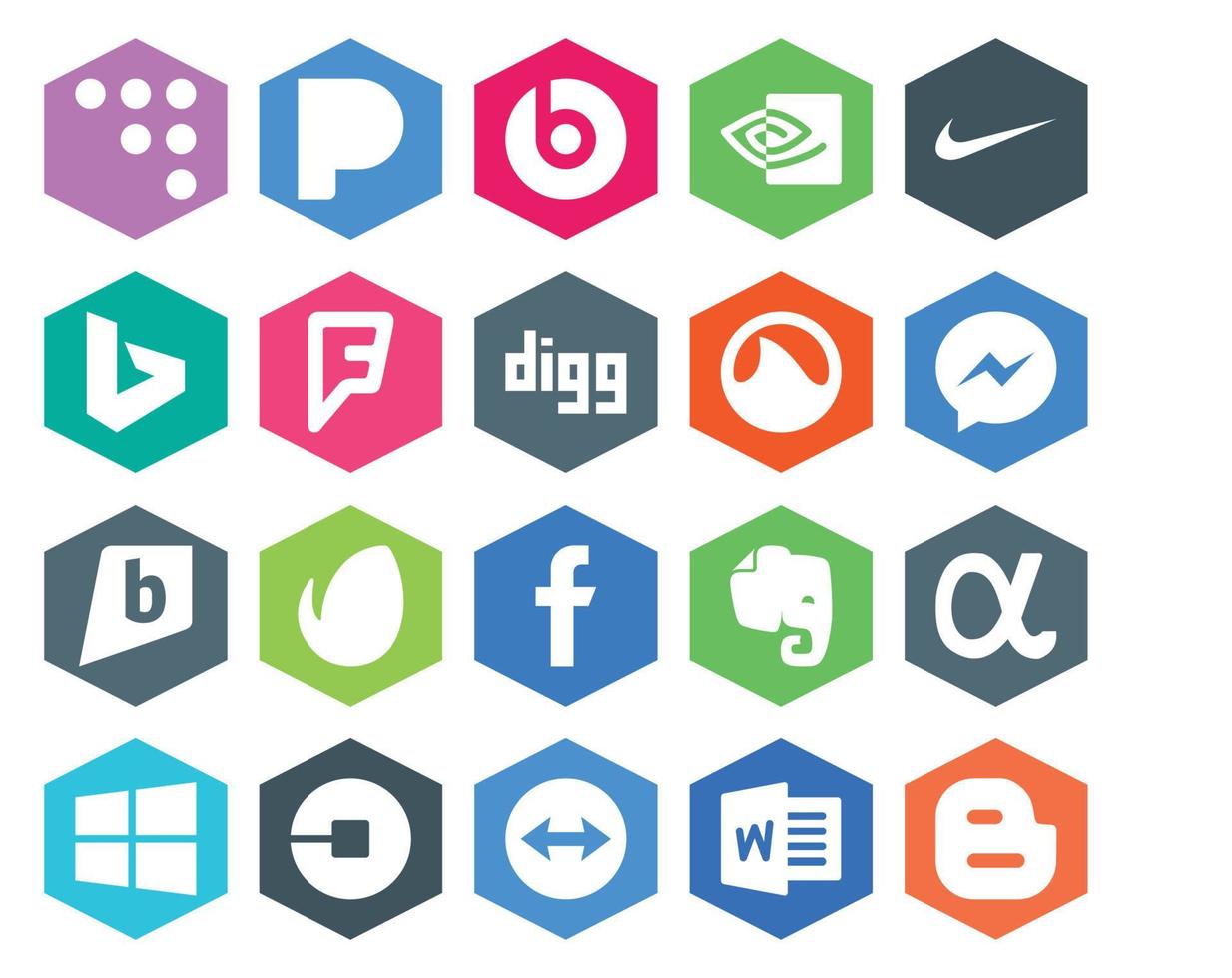 20 Social Media Icon Pack Including car windows grooveshark app net facebook vector